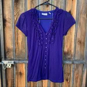 NY&Co blue and black blouse